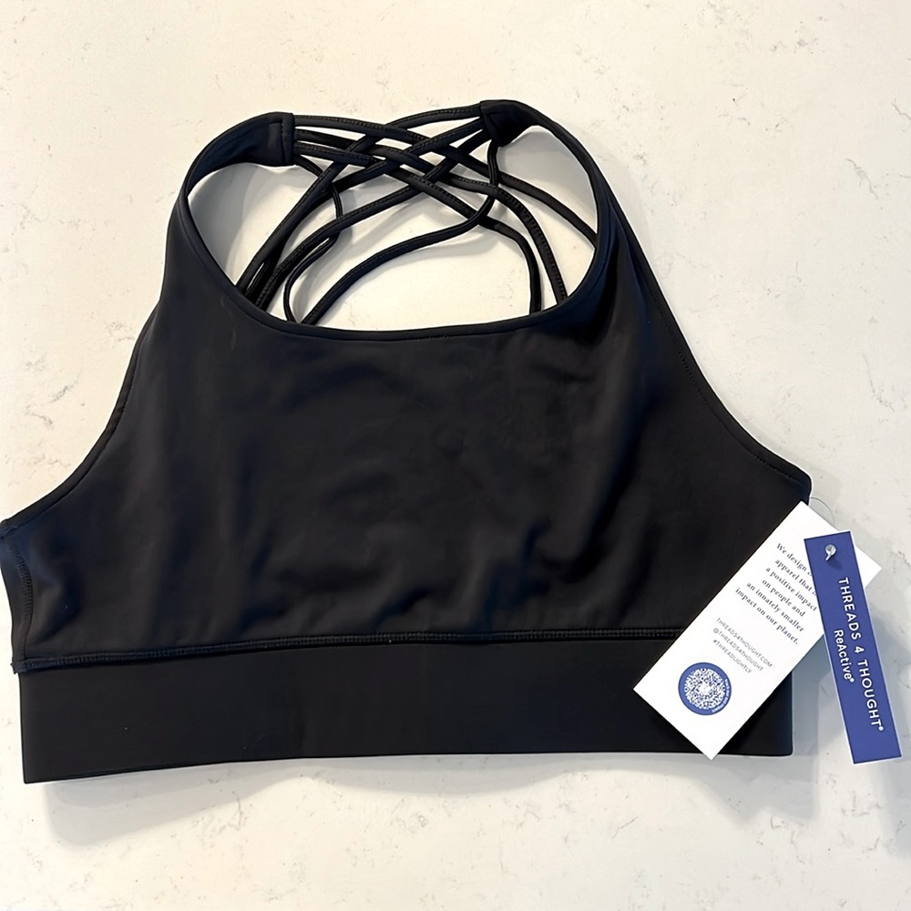 NWT Threads 4 Thought ReActive XL Black Bra